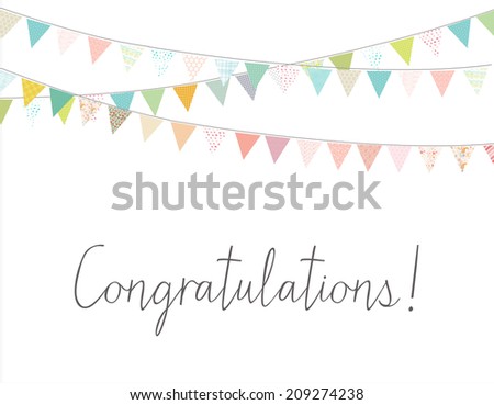 Congratulations Background With Bunting Flag Banners