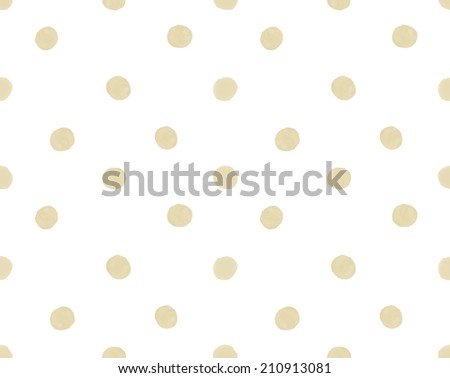Repeating Painted Gold Polka Dot Background. Hand Painted Polka Dot Background. Polka Dot Pattern.