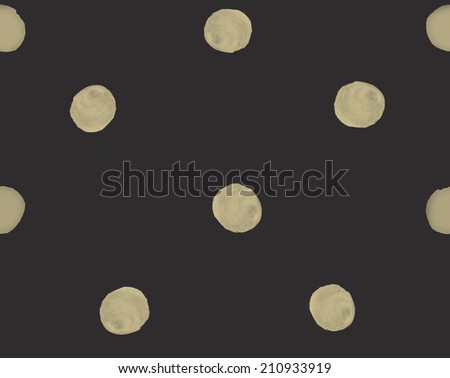 Gold and Black Painted Polka Dot Background. Hand Painted Polka Dot Background. Polka Dot Pattern.