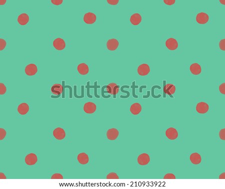 Red and Green Painted Polka Dot Background. Polka Dot Background. Red and Green Polka Dot Pattern.