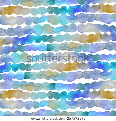 Teal Blue and Yellow Watercolor Art Background. Blue and Yellow Watercolor Spots Background