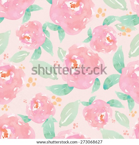 Watercolour Floral Pattern. Repeating Watercolor Flower Pattern. Watercolour Flower Pattern. Repeating Watercolor Flower Background Pattern