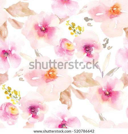 Modern Pink and Purple Floral Pattern. Flower Pattern. Repeating Flower Pattern. Pink Floral Pattern.