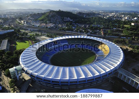 Rio de Janeiro, Brazil-April 11, 2010: Maracana Stadium, world famous stadium, originally built in 1950 for FIFA World Cup, will host 2014 World Cup and opening & closing ceremony of 2016 Rio Olympics