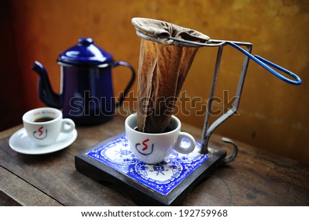 hand drip coffee in traditional way