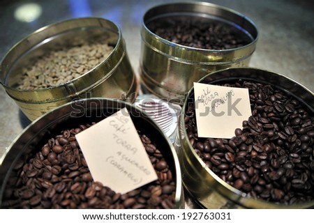 Santos, Sao Paulo, Brazil -Ã?Â� September. 16.2011: Coffee tasting to grade the coffee beans in Santos, the center of coffee industry and the main port to export coffee to the world, Brazil
