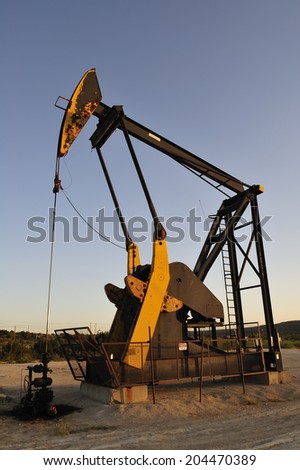 Working oil pump in deserted district