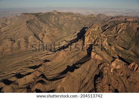 Aerial view of Big Bend National Park, Texas, United States.