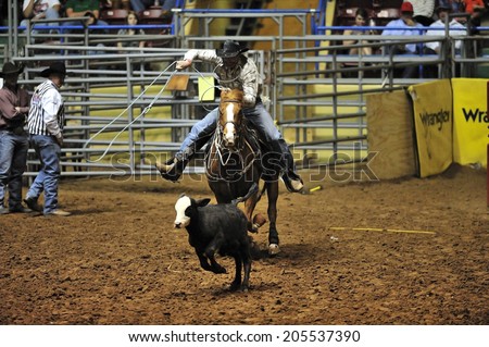 Rubbock, Texas, USA, March. 31, 2012: Annual ABC Rodeo in Rubbock, Texas, in the heart of Panhandle region in Texas