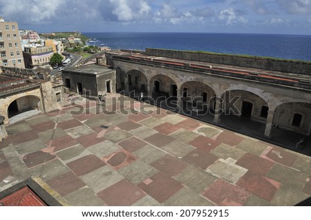 Castillo de San Cristobal in San Juan, Puerto Rico, a 16th-century fortress located in San Juan, Puerto, designated as UNESCO World Heritage Site in 1983.