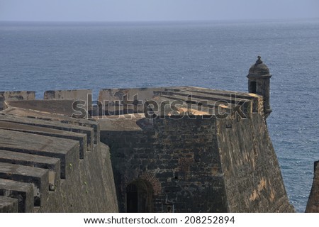 Castillo de San Cristobal in San Juan, Puerto Rico, a 16th-century fortress located in San Juan, Puerto Rico, designated as UNESCO World Heritage Site in 1983.
