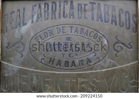 HAVANA, CUBA, -November. 4. 2010: Partagas, the cigar factory in Havana, Cuba, among the oldest brands of cigars, established in Havana in 1845