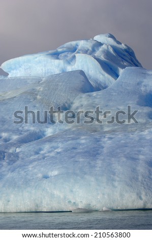 Iceberg floating on lake, Upsala Glacier at Argentino Lake, Los Glaciares National Park, Patagonia, Argentina