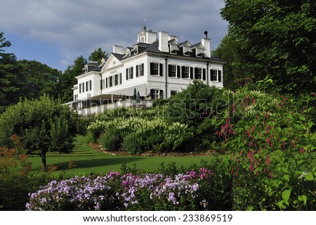 Berkshires, MA, USA -August. 30. 2011: The Mount, the summer home of the novelist Edith Wharton, now is museum in Lenox, state of Massachusetts, USA