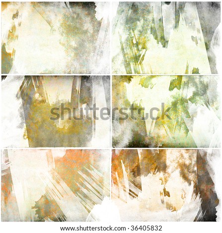 Set of 6 painted grunge texture - Excellent for video grunge backgrounds