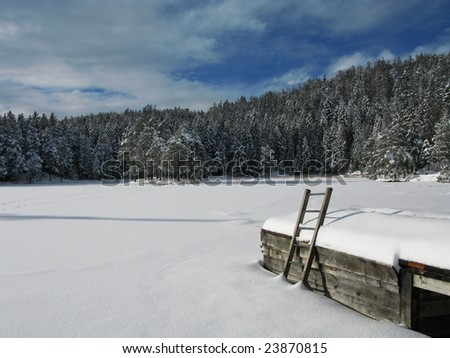 Lake in winter in tirol
