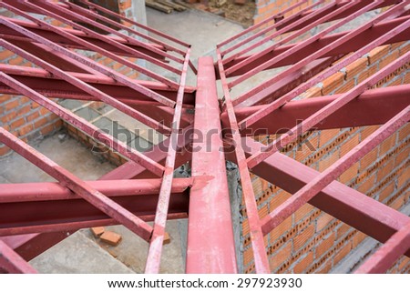 steel structure for roof of a new house