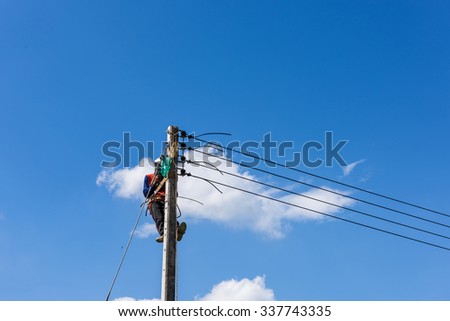electric pole for install new cable on light poles