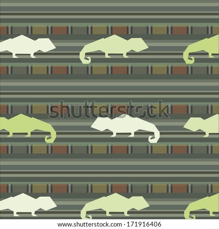 vector retro seamless patterns with animals reptiles