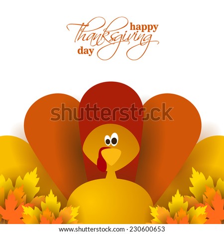 vector abstract elements on autumn holiday Thanksgiving, turkey, turkey yellow leaves