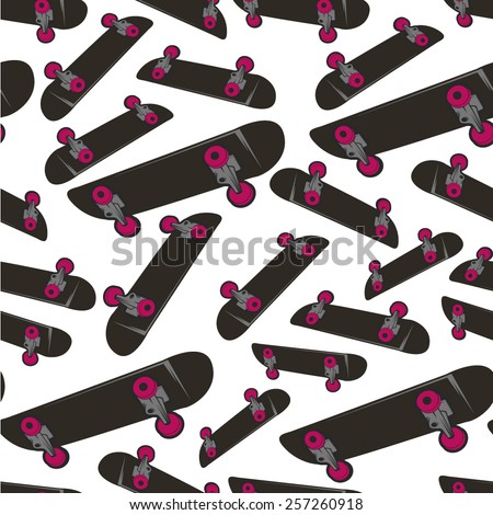 vector illustration skateboard extreme sports, board member as seamless pattern background, graphics for t-shirt ,vintage design