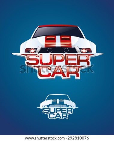 Vector Illustration Powerful Super Sports Car Graphics For Logo Design