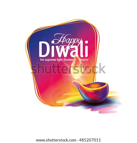 Vector illustration on the theme of the traditional celebration of happy diwali. Deepavali light and fire festival