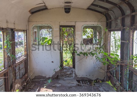An abandoned train in central Thailand.