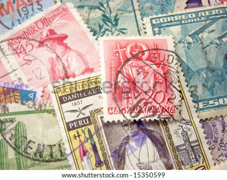 Old Postage Stamps from different countries.