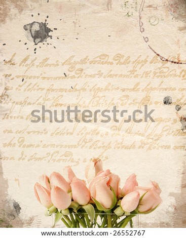 small pink rose bouquet. stock photo : Little pink roses bouquet - vintage background