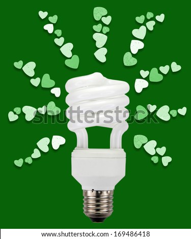 Energy saving lamp A small light heart.