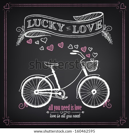 Vintage illustration of Valentine's Day or wedding Vintage illustration of Valentine's Day or wedding