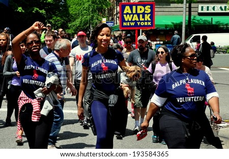 NYC - May 18, 2014:  Ralph Lauren volunteers participating in the annual AIDS WALK NYC 2014 event raising money to fight AIDS