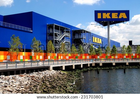Brooklyn, New York - August 13, 2007:  The giant IKEA superstore in Red Hook Brooklyn situated right at the edge of the harbor
