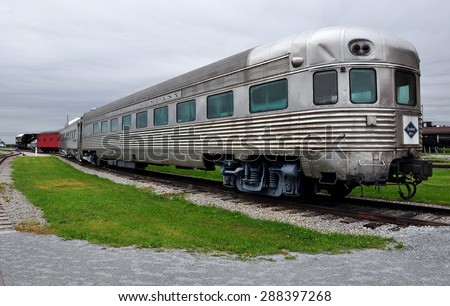 Strasburg, Pennsylvania - June 4, 2015:  A vintage Reading Railroad Lounge Car at the Railroad Museum of Pennsylvania  *