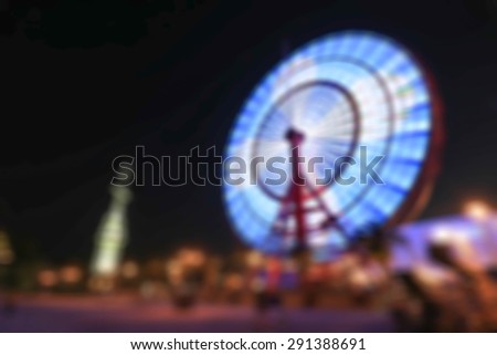 Night city blur background in japan travel