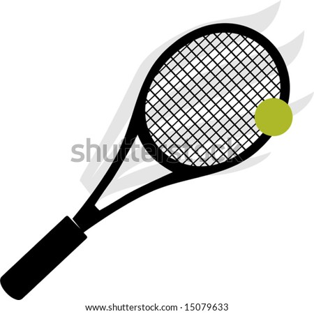 stock vector tennis racket and ball