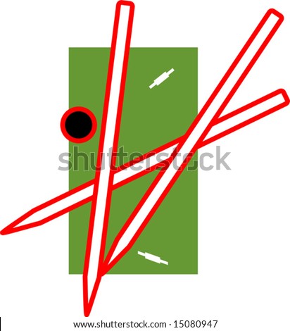 cricket logo design. stock vector : cricket stumps