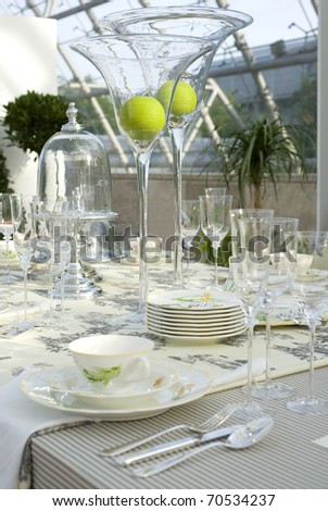 stock photo A modern and festive decorated wedding table