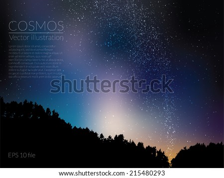 Vector illustration - night sky with stars and milky way