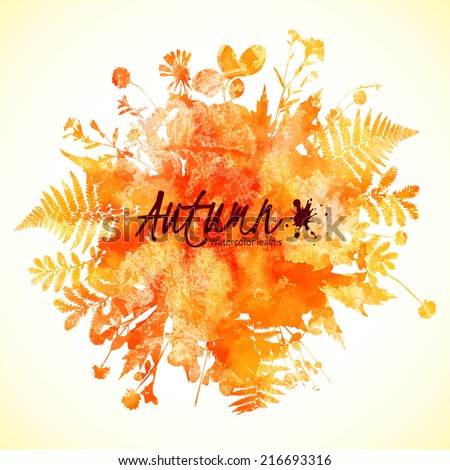 Watercolor painted autumn leaves vector illustration Watercolor painted autumn leaves vector illustration