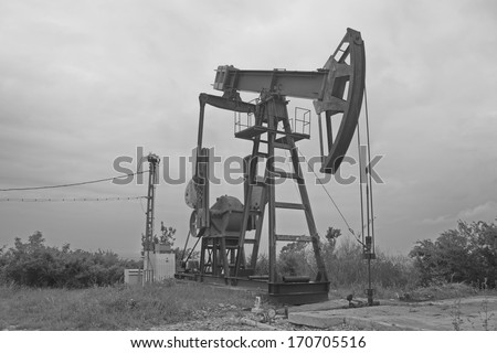 extraction pump on a hill in Romania, Prahova Country