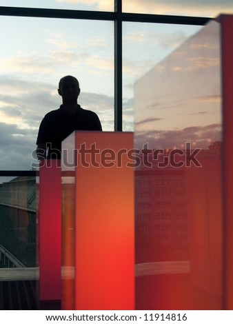shadow silhouette of a man standing