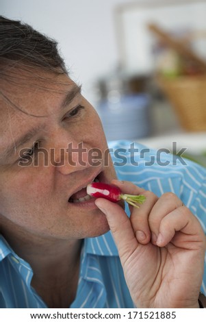 Man Eating Salad