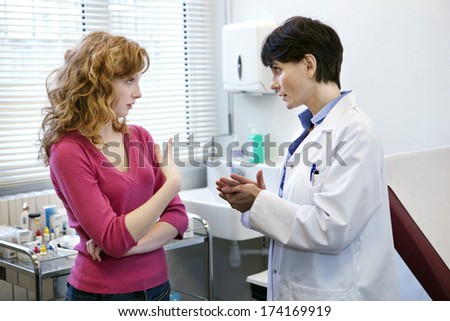 Woman At Hospital Consultation
