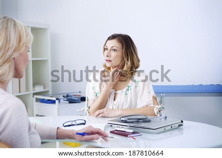 Consultation, Woman In Pain