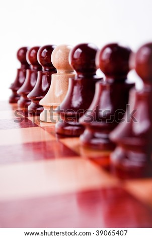 Chess board white and black battle