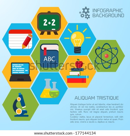 Infographic Ideas infographic template education : Flat Education Infographic Background. Colorful Template For You ...