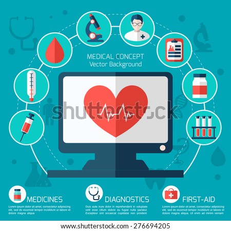 Medical flat vector concept. Health and medical care illustration.