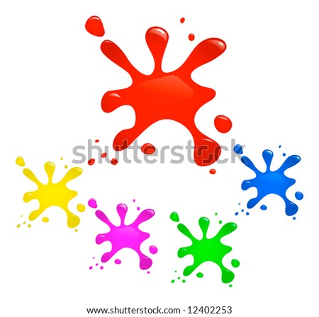 stock photo Colorful glossy paint splash web buttons or background 